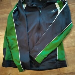Adidas Navy and Green Track Jacket
